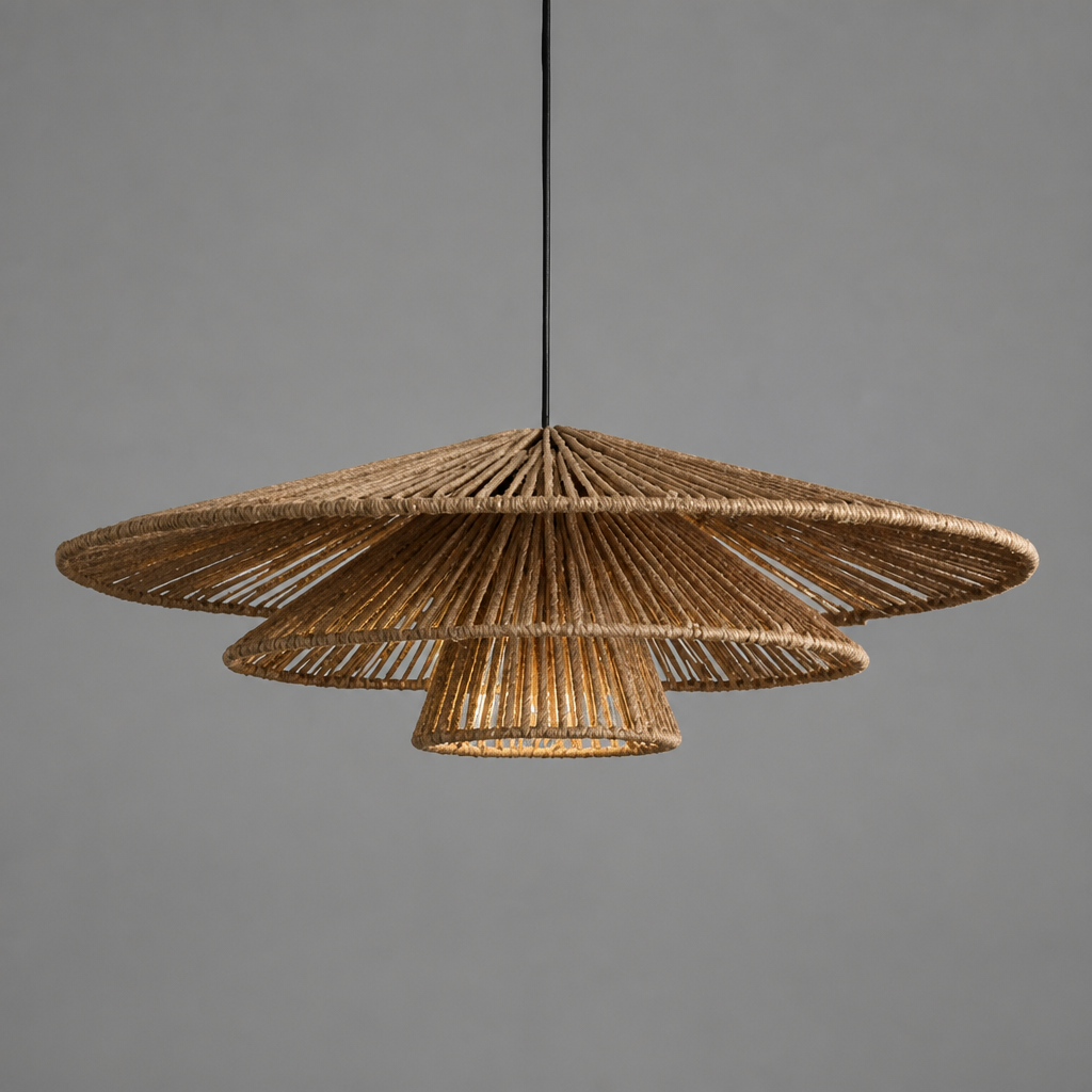 Japanese Woven Rattan Pendant Light