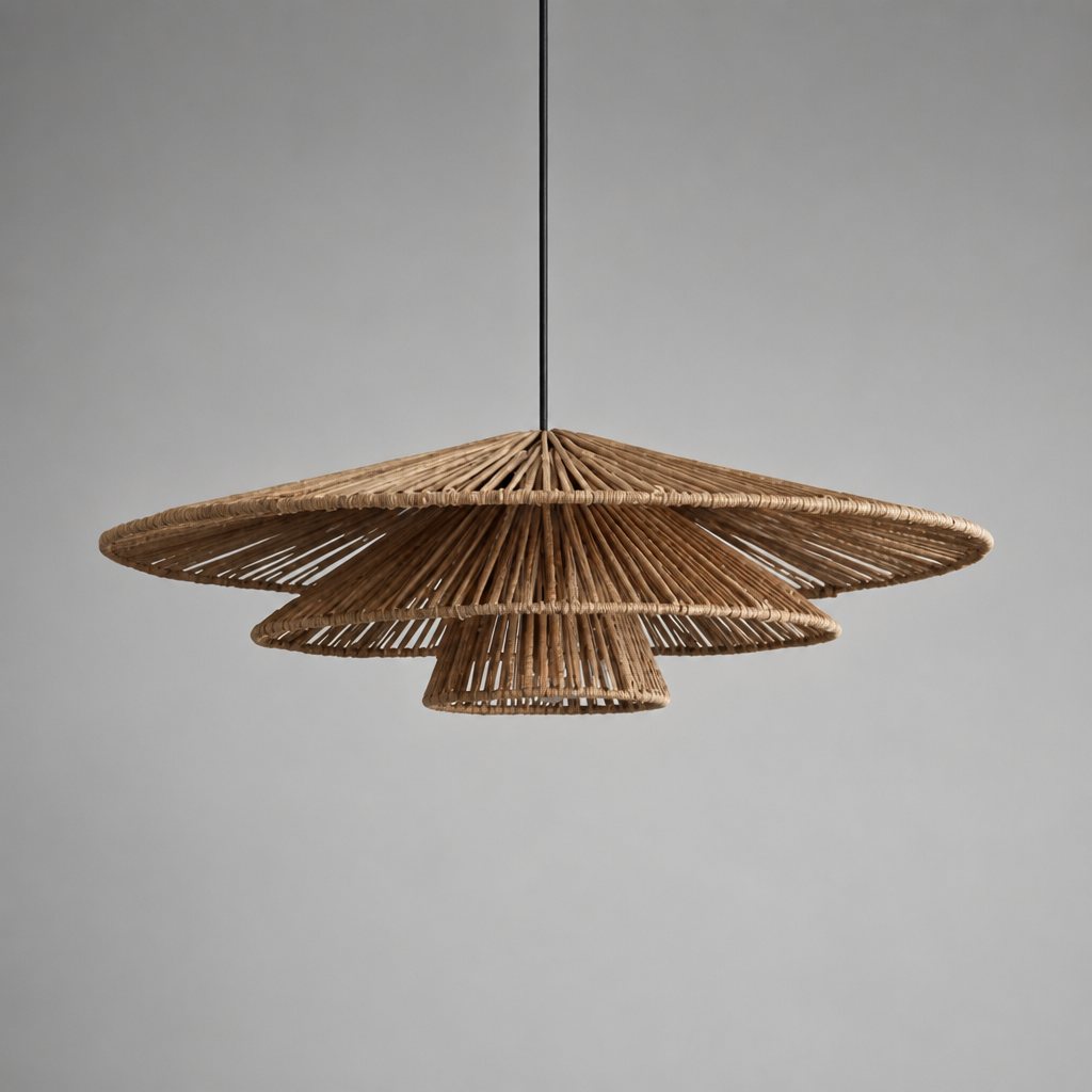 Japanese Woven Rattan Pendant Light