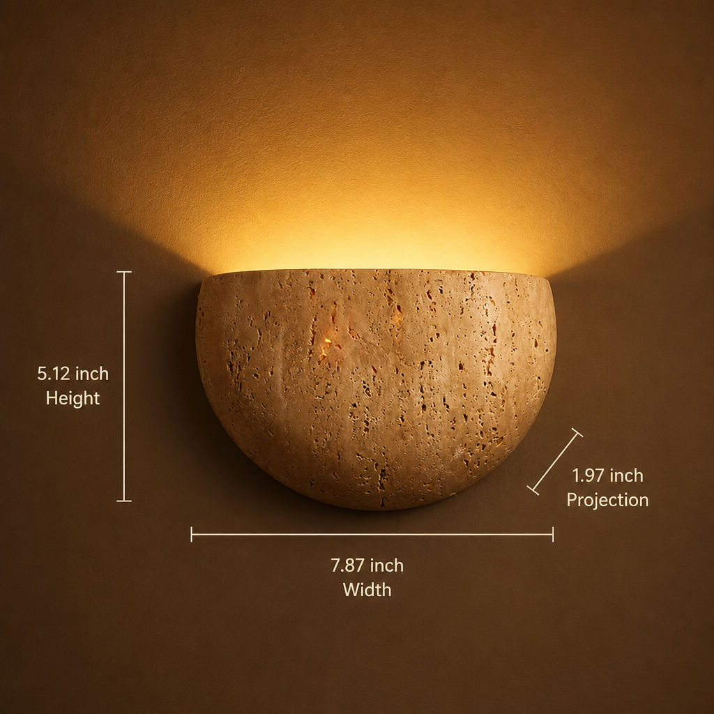 Japanese Yellow Stone Wall Sconce