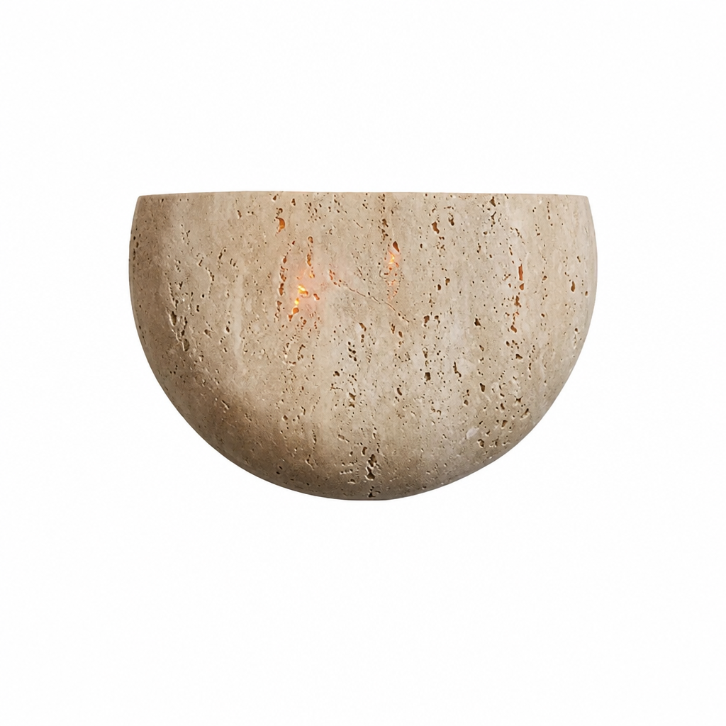 Japanese Yellow Stone Wall Sconce