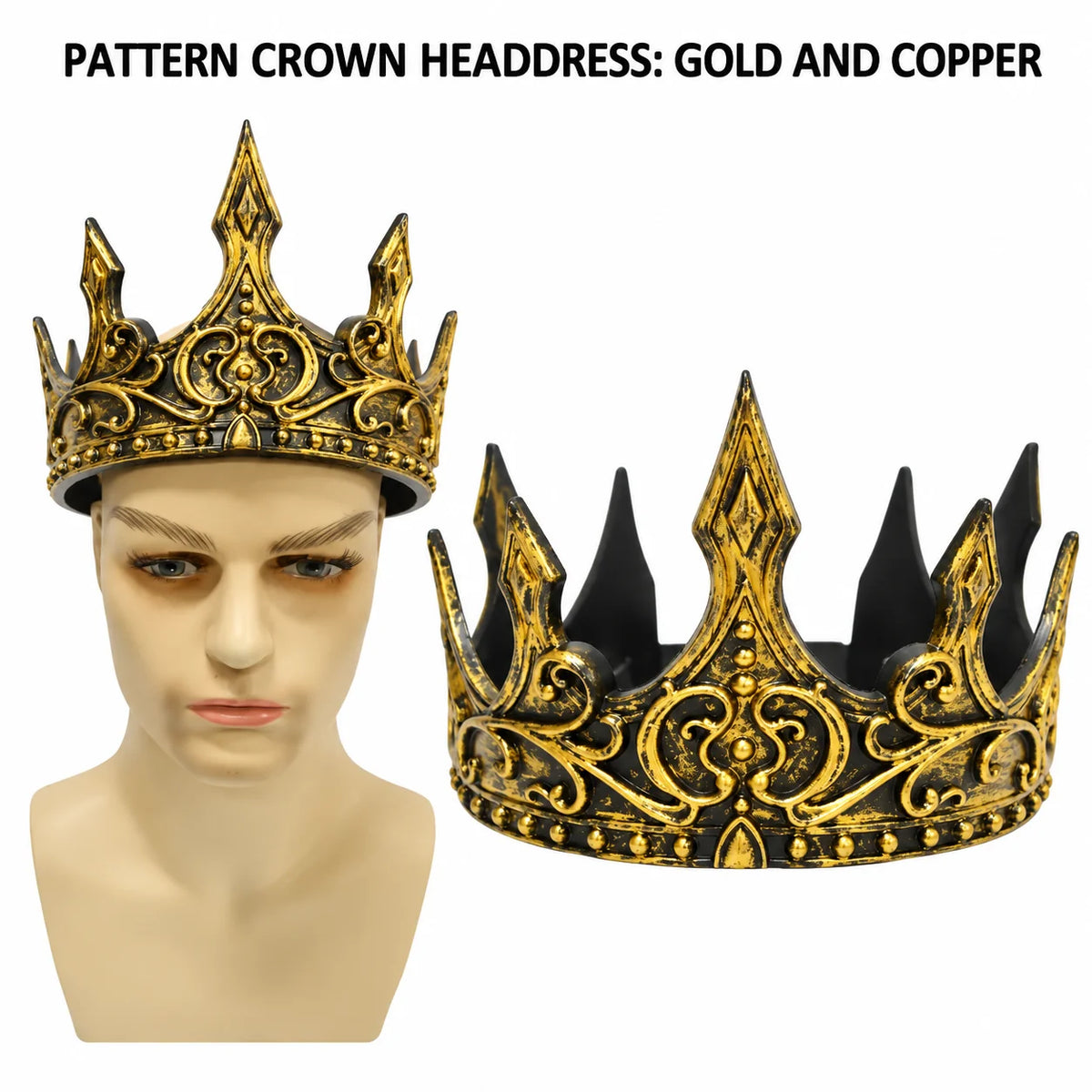 Kids Crown Embossed Metal & Rhinestones Adjustable 52 cm