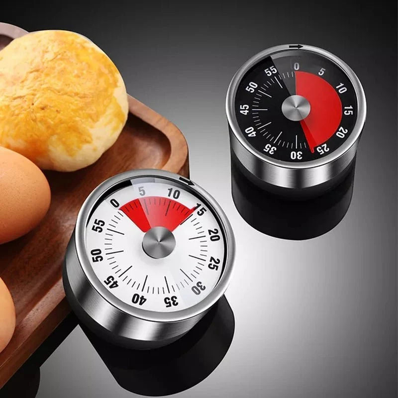 Kitchen Timer Mechanical Stainless Steel & Magnetic Back