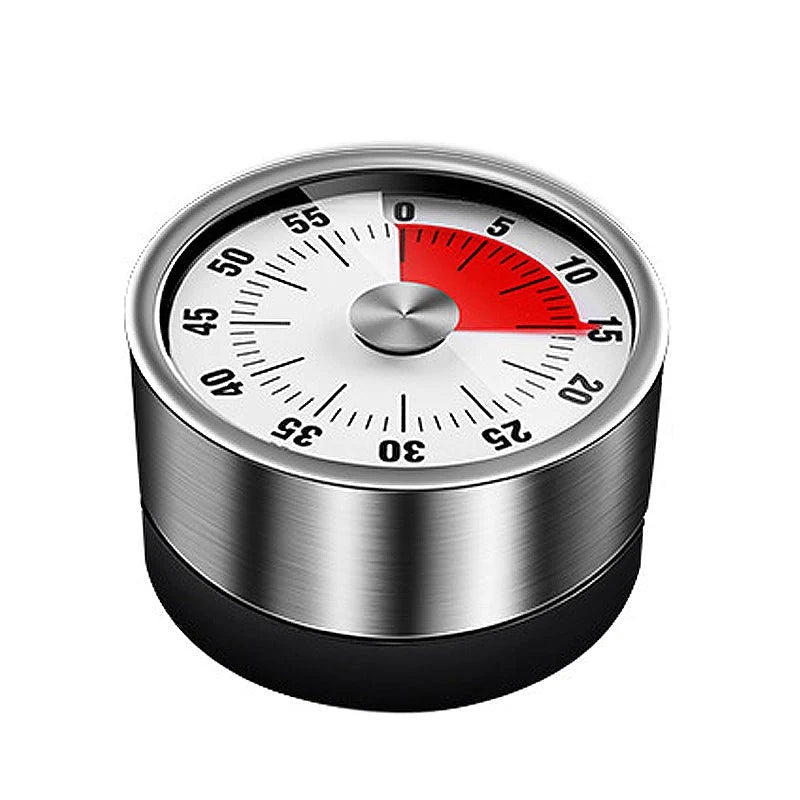 Kitchen Timer Mechanical Stainless Steel & Magnetic Back