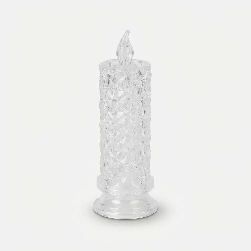 LED Candles Faceted Crystal-Look Flameless Set of 4