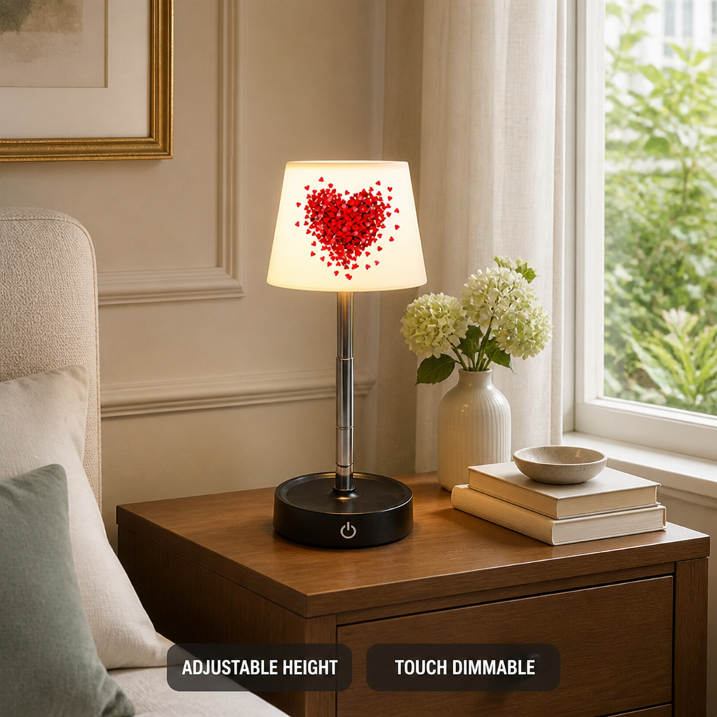 LED Heart Pattern Table Lamp