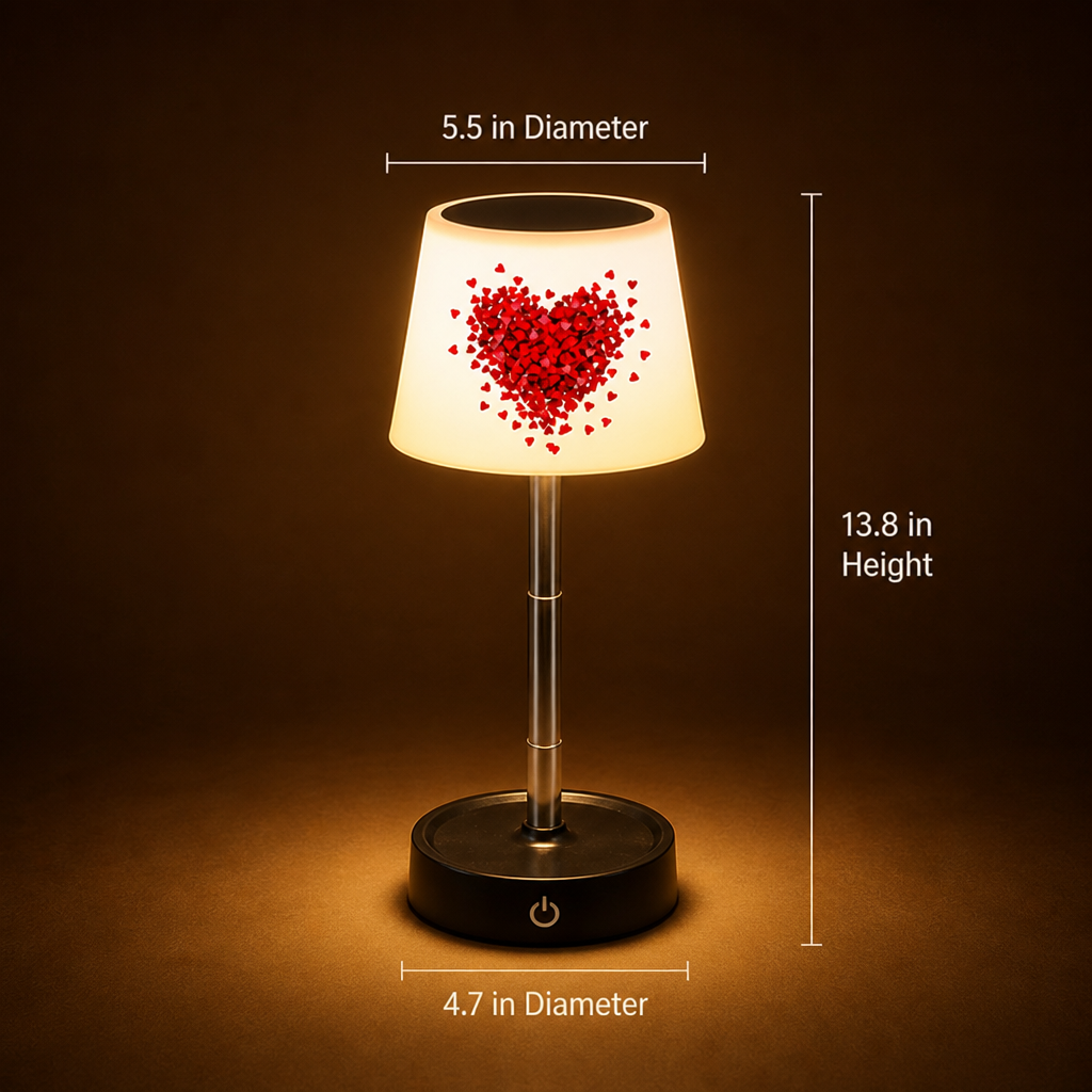 LED Heart Pattern Table Lamp