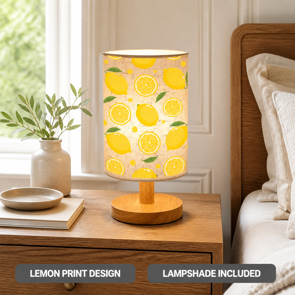 Lemon Print Fabric Table Lamp