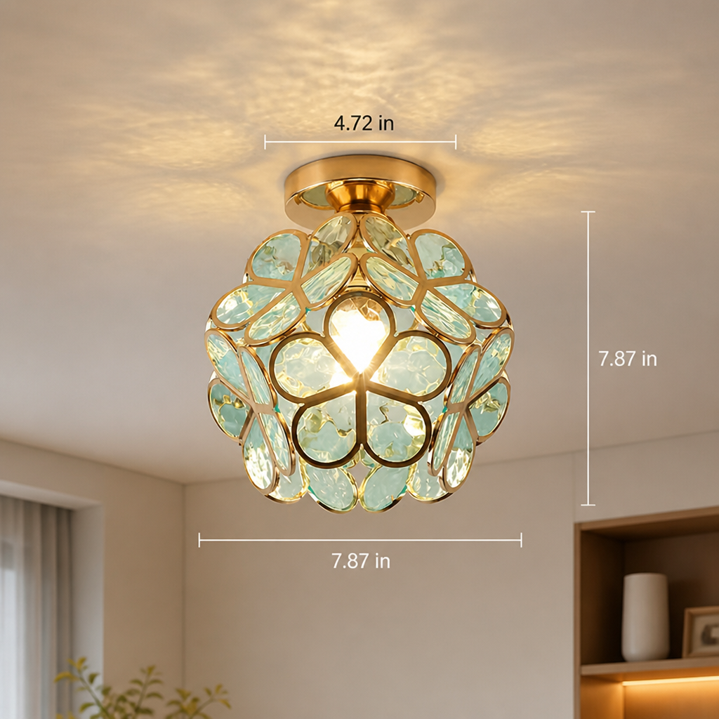 Light Blue Acrylic Water-Pattern Pendant Light