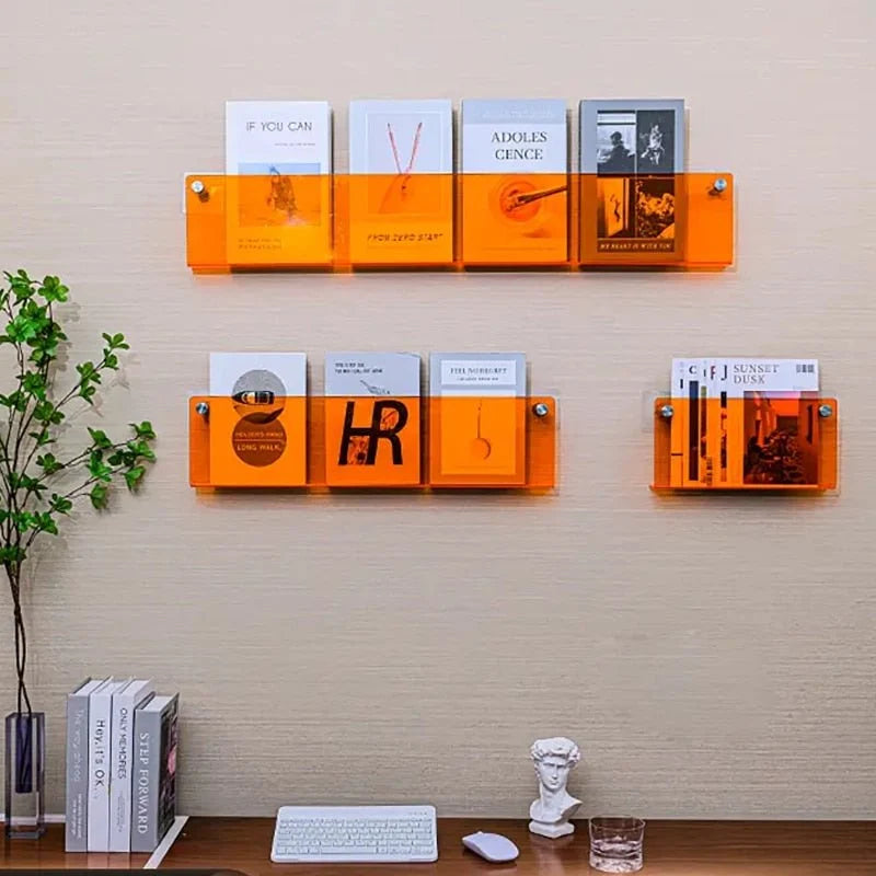 Magazine Holder Wall-Mounted Acrylic Space-Saving