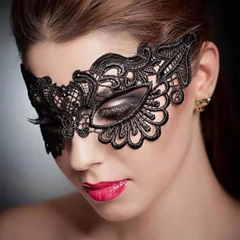Masquerade Mask Lace Lightweight & Adjustable Satin Ribbons