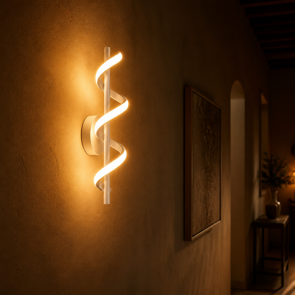 Minimalist Acrylic LED Spiral Wall Sconce