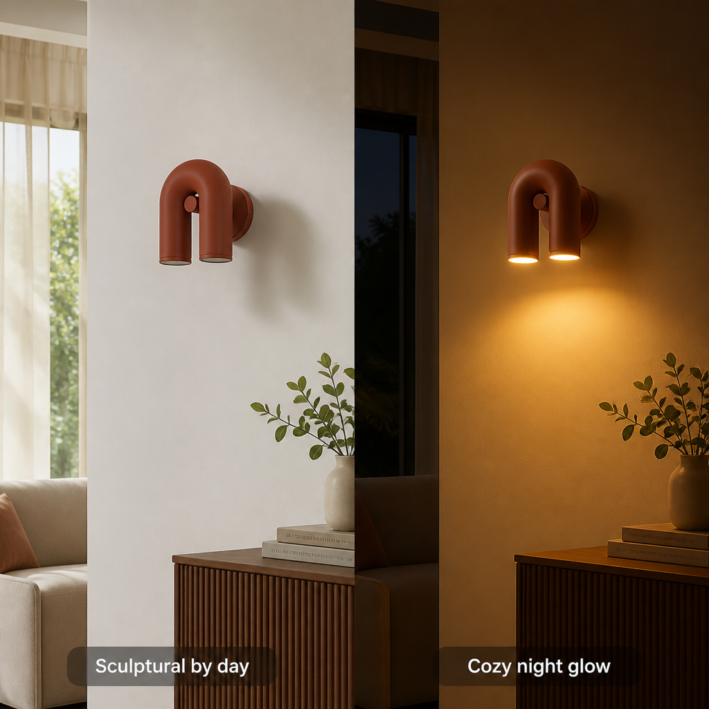 Minimalist Aluminum & Acrylic LED U-Shaped Wall Sconce