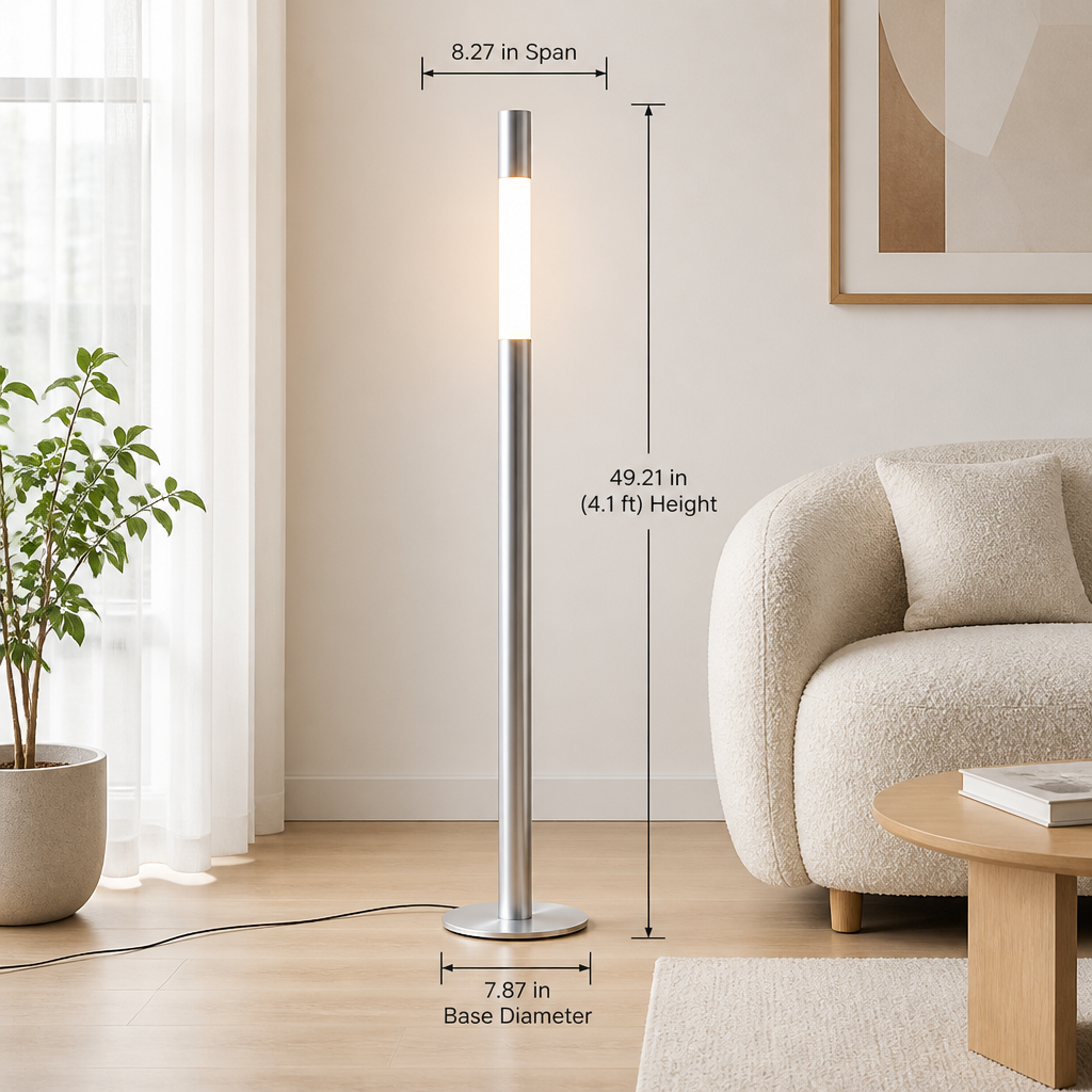Minimalist Aluminum Adjustable Height Floor Lamp