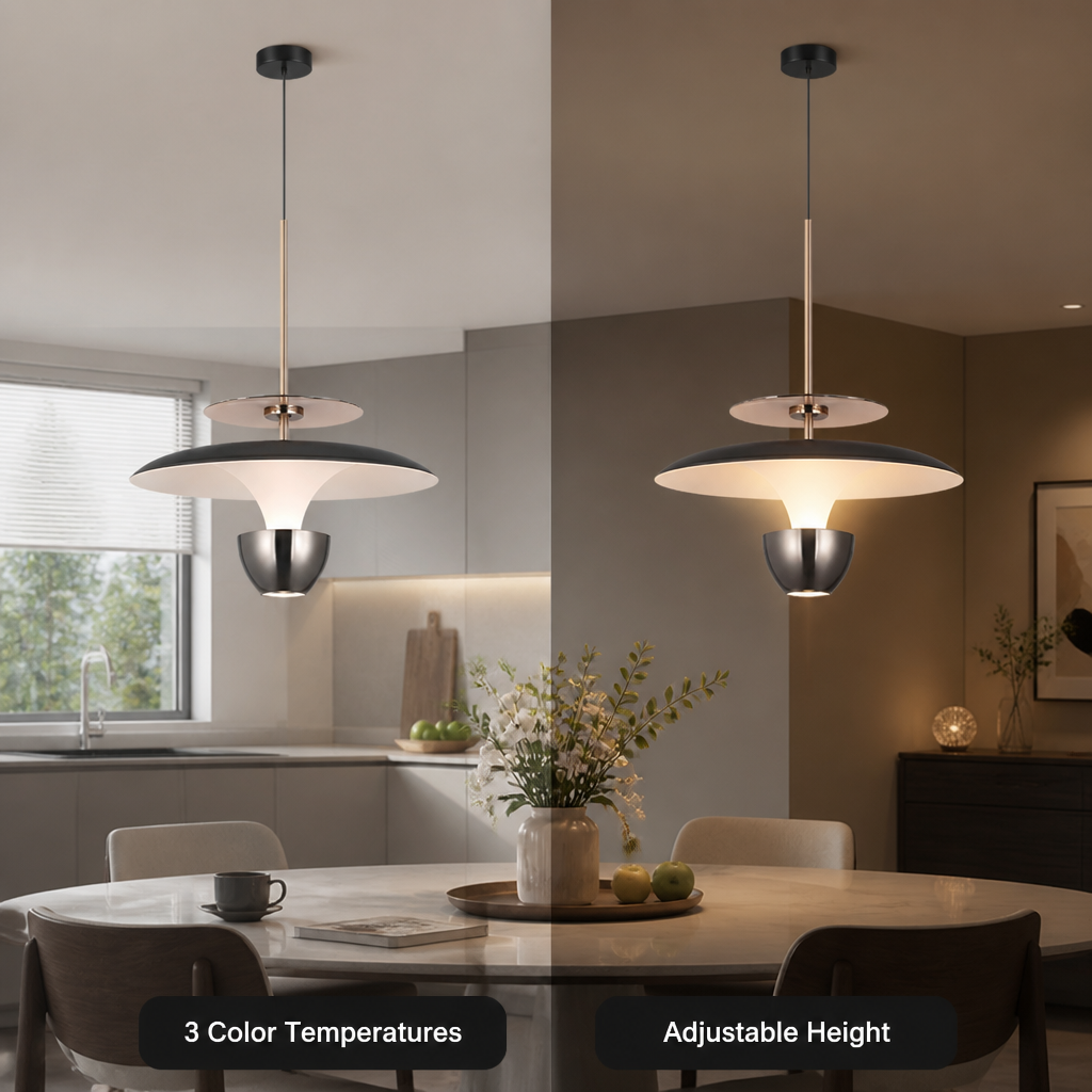 Minimalist Aluminum LED Adjustable Height Pendant Light