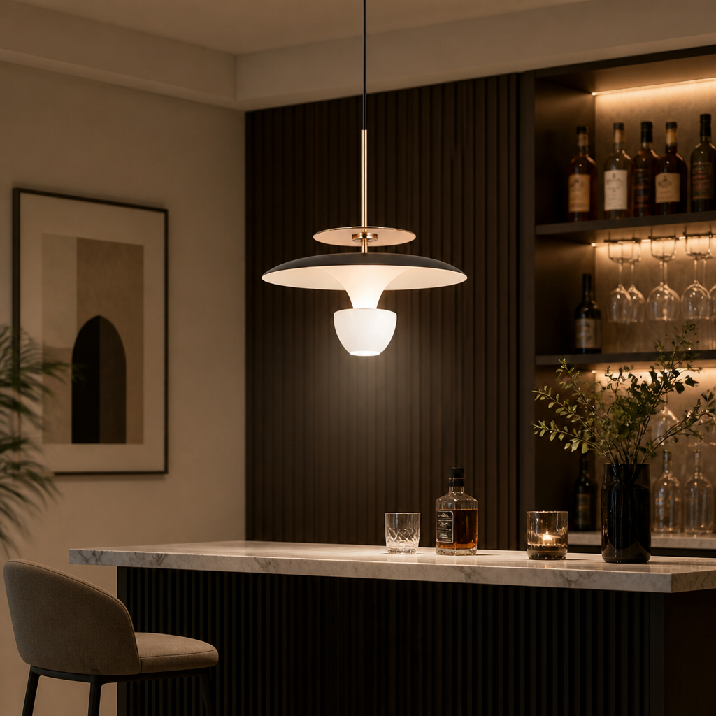 Minimalist Aluminum LED Adjustable Height Pendant Light