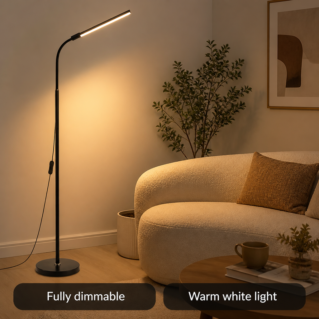 Minimalist Aluminum LED Gooseneck Floor Lamp