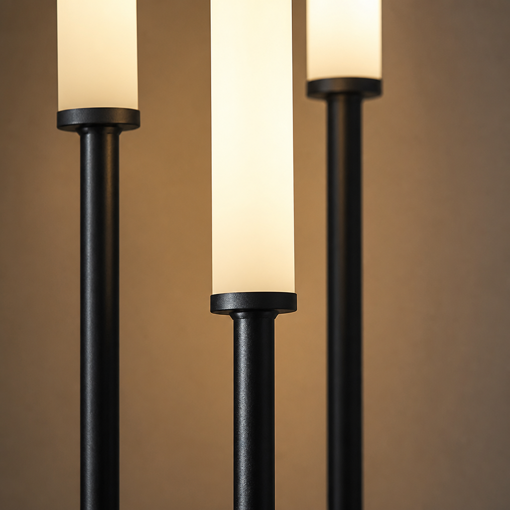 Minimalist Aluminum LED Three-Head Floor Lamp