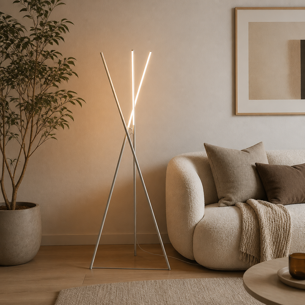Minimalist Aluminum LED Triple-Bar Floor Lamp