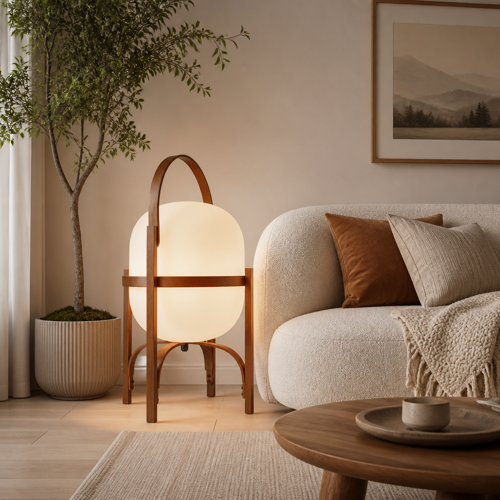 Minimalist Bamboo LED Floor Lamp