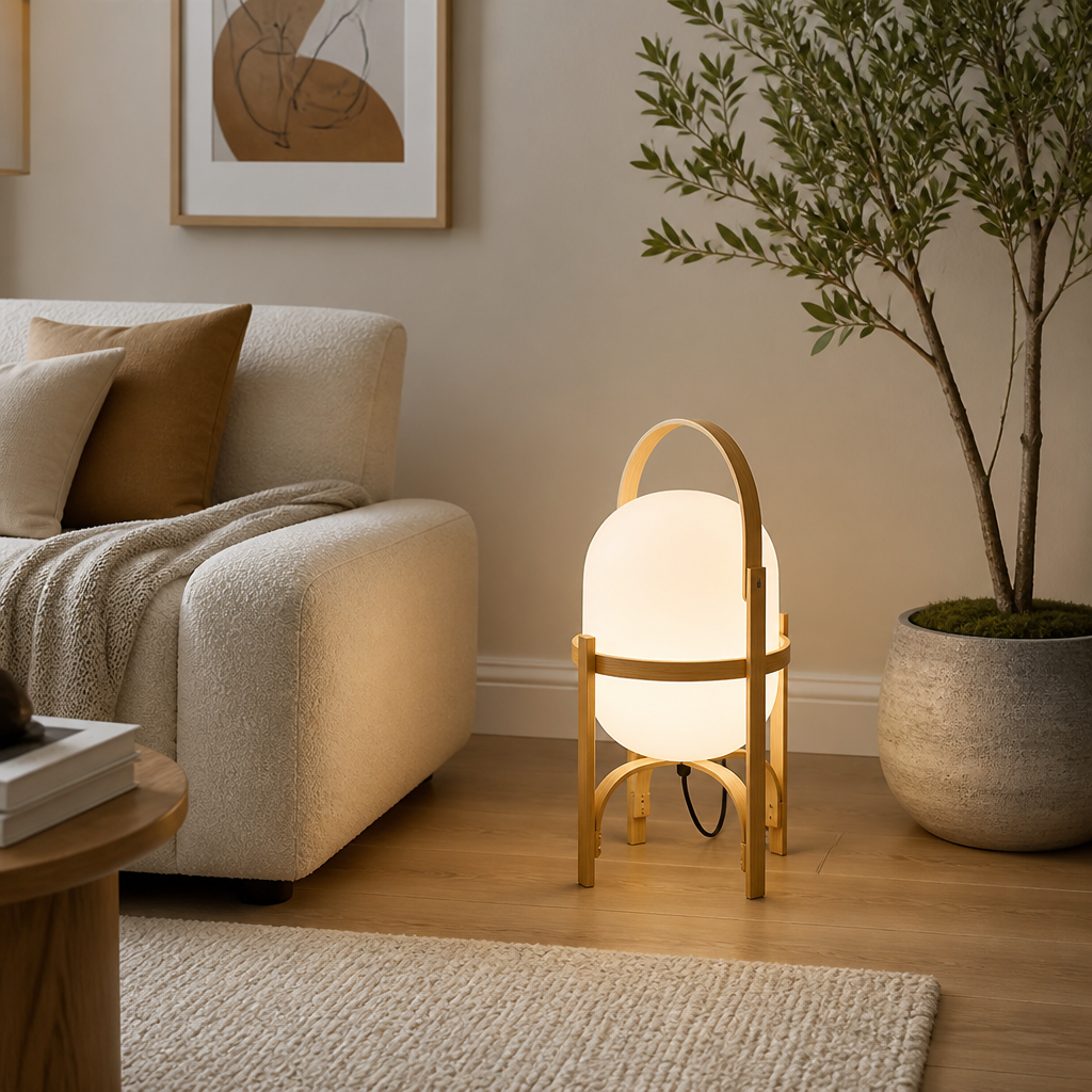 Minimalist Bamboo LED Floor Lamp
