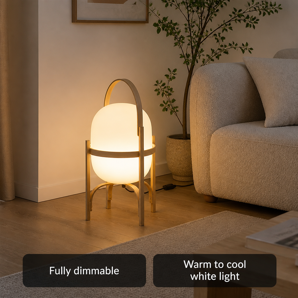 Minimalist Bamboo LED Floor Lamp