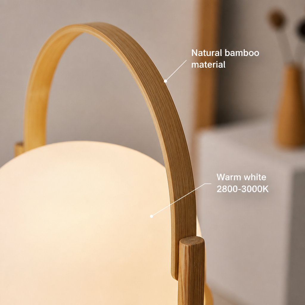 Minimalist Bamboo LED Floor Lamp