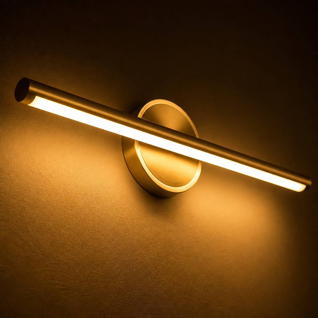 Minimalist Black & Gold LED Shadow-Free Wall Sconce