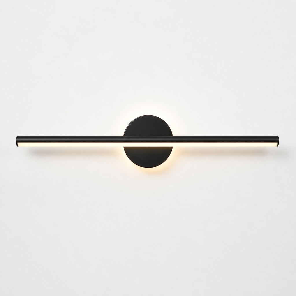Minimalist Black & Gold LED Shadow-Free Wall Sconce