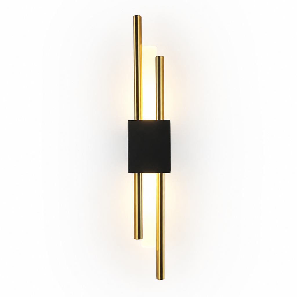 Minimalist Black-Gold LED Wall Sconce