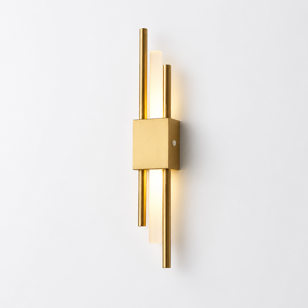 Minimalist Black-Gold LED Wall Sconce