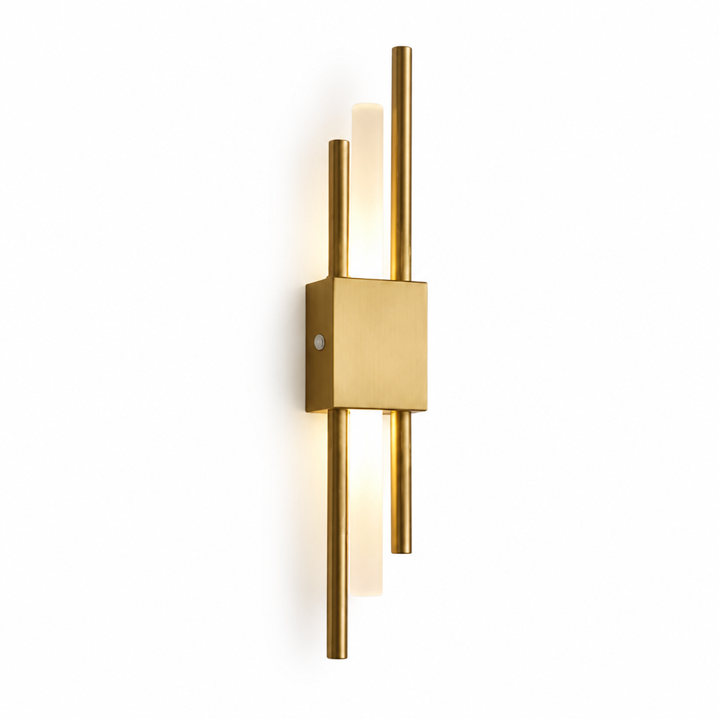 Minimalist Black-Gold LED Wall Sconce