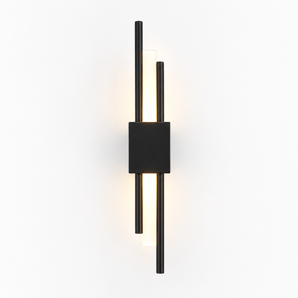 Minimalist Black-Gold LED Wall Sconce