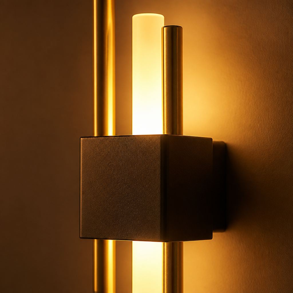 Minimalist Black-Gold LED Wall Sconce