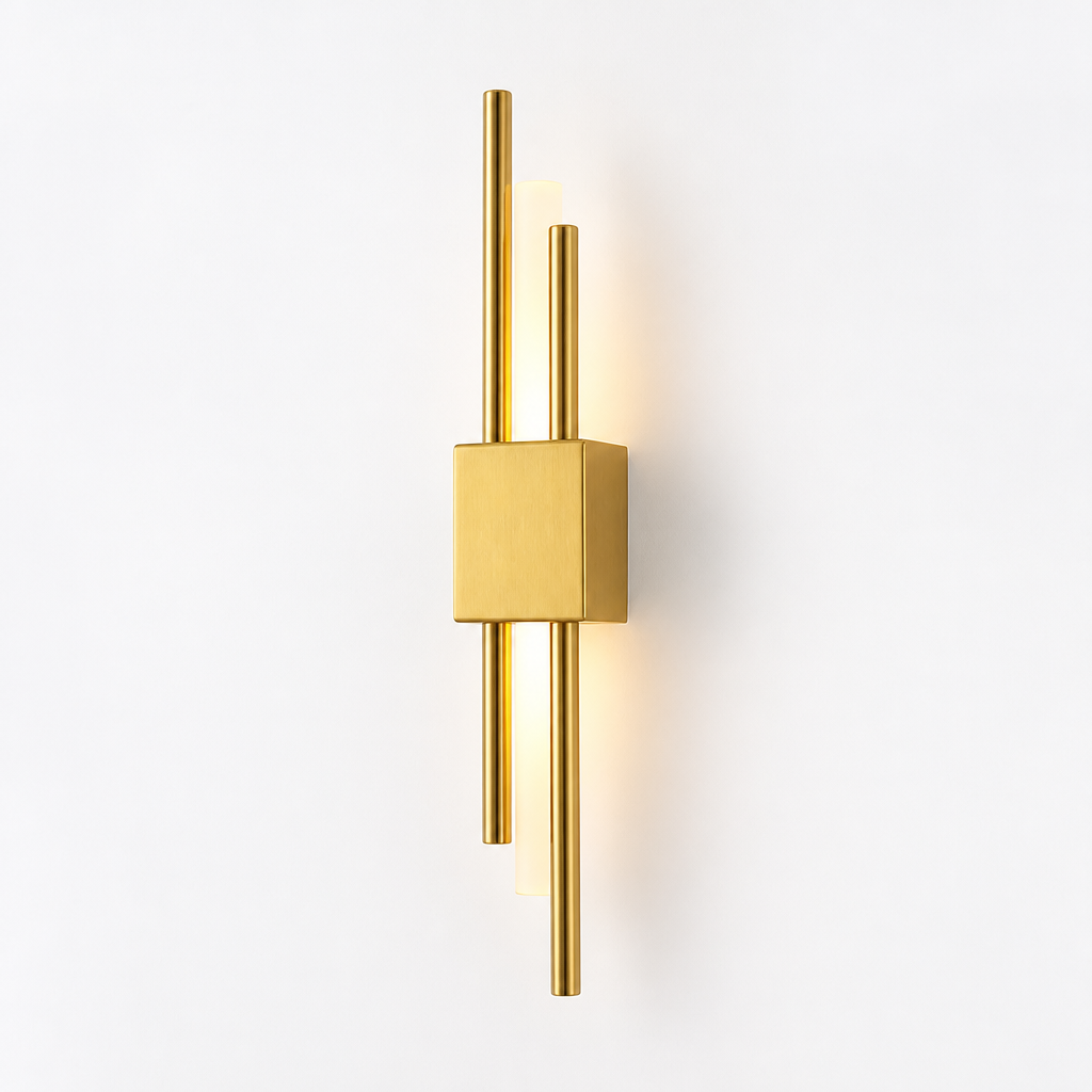 Minimalist Black-Gold LED Wall Sconce