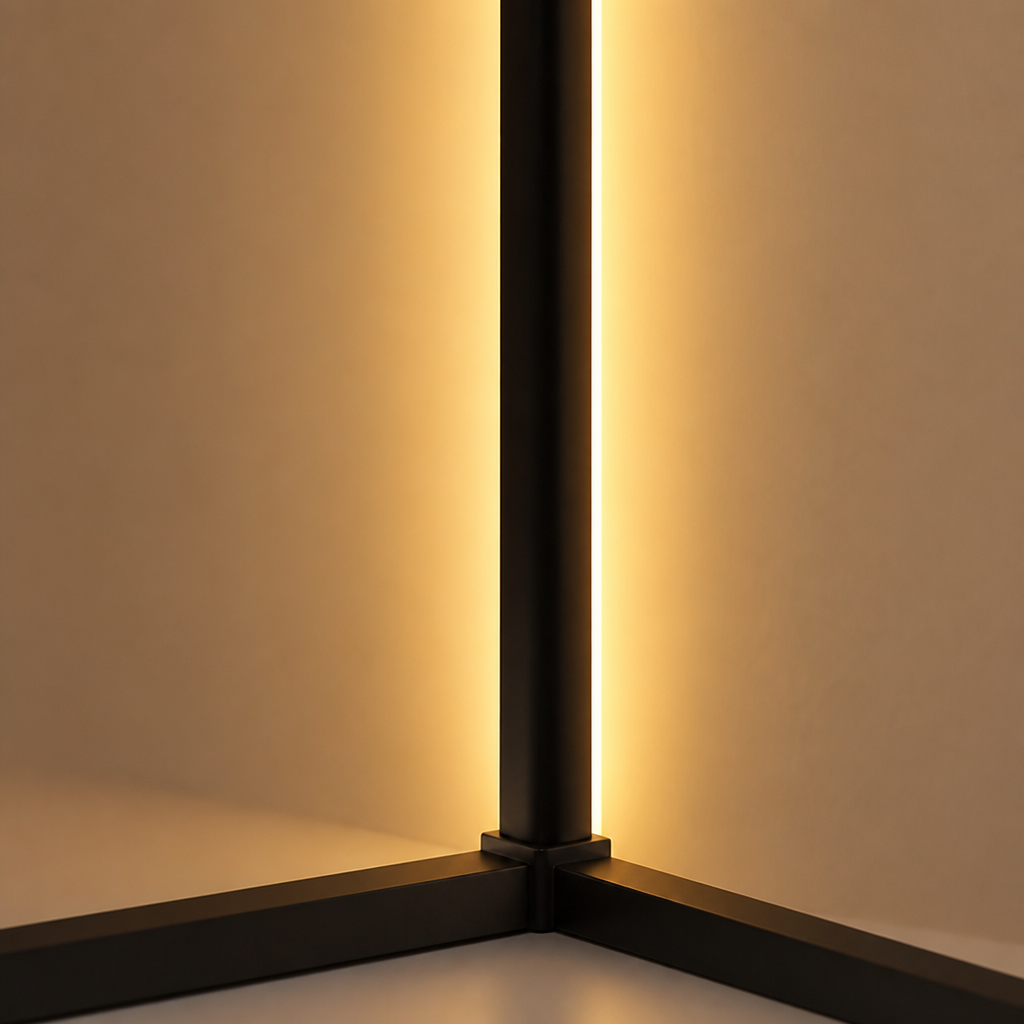 Minimalist Black LED Color-Changing Floor Lamp