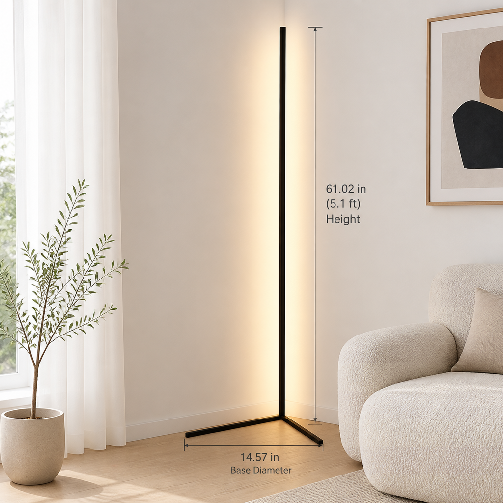 Minimalist Black LED Color-Changing Floor Lamp