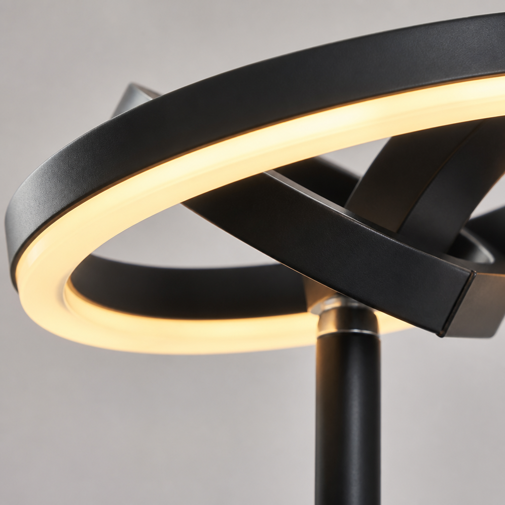Minimalist Black LED Dual-Head Floor Lamp