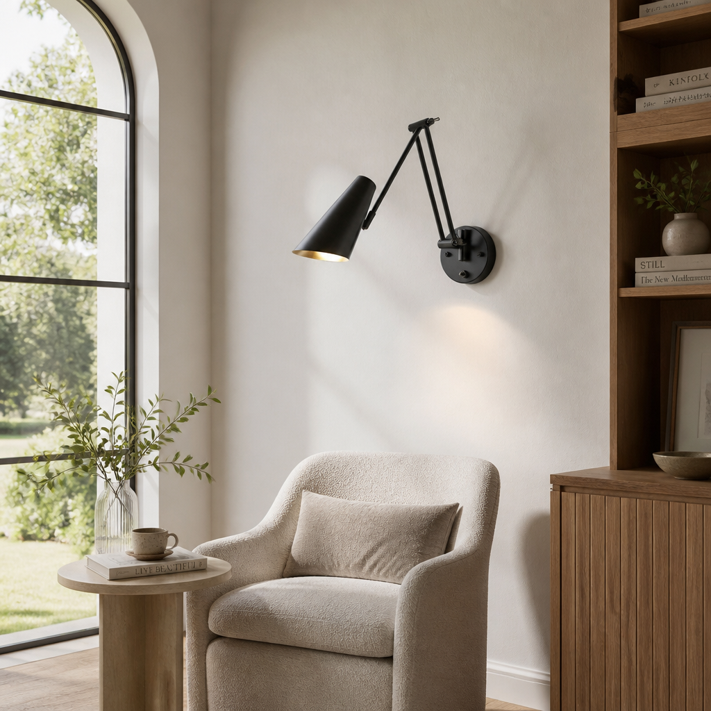 Minimalist Black LED Folding Wall Sconce