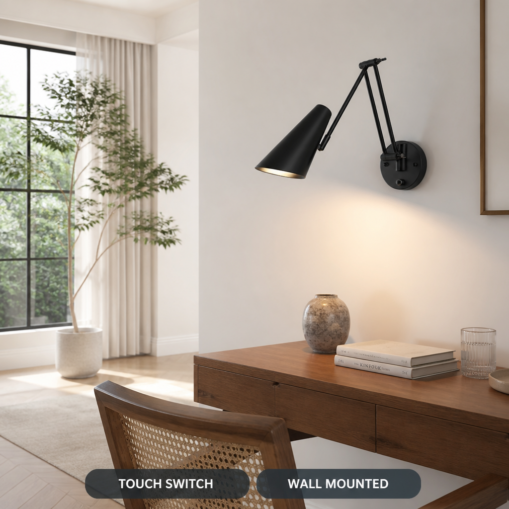 Minimalist Black LED Folding Wall Sconce