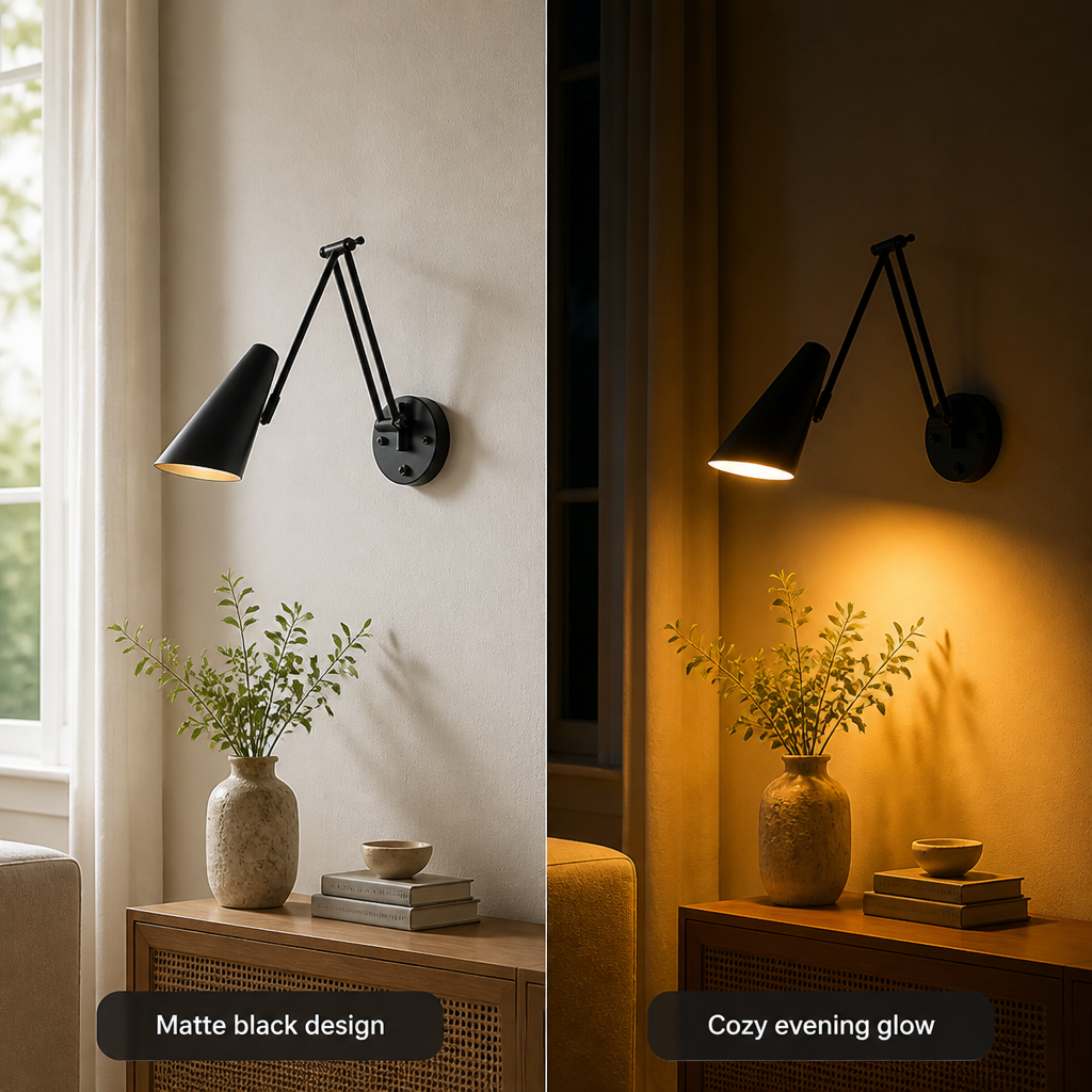 Minimalist Black LED Folding Wall Sconce
