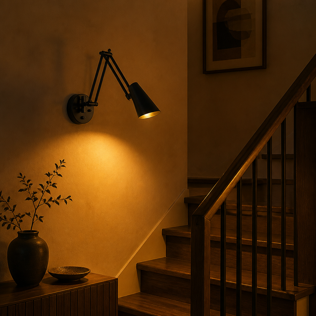 Minimalist Black LED Folding Wall Sconce