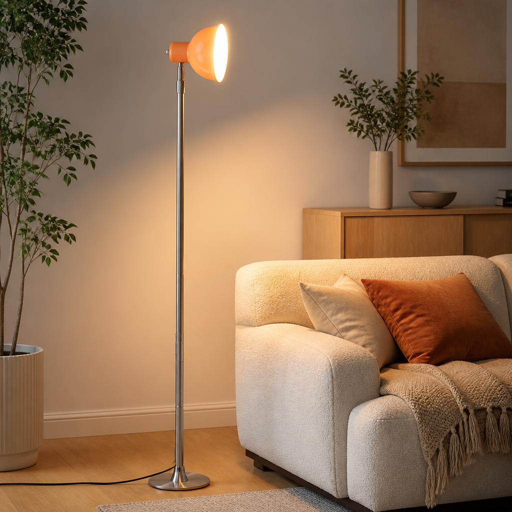 Minimalist Black Metal LED Adjustable Floor Lamp