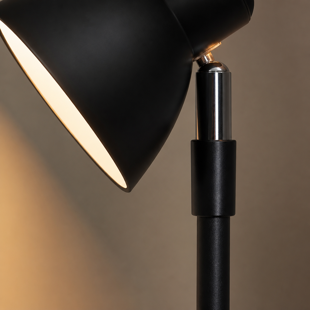 Minimalist Black Metal LED Adjustable Floor Lamp
