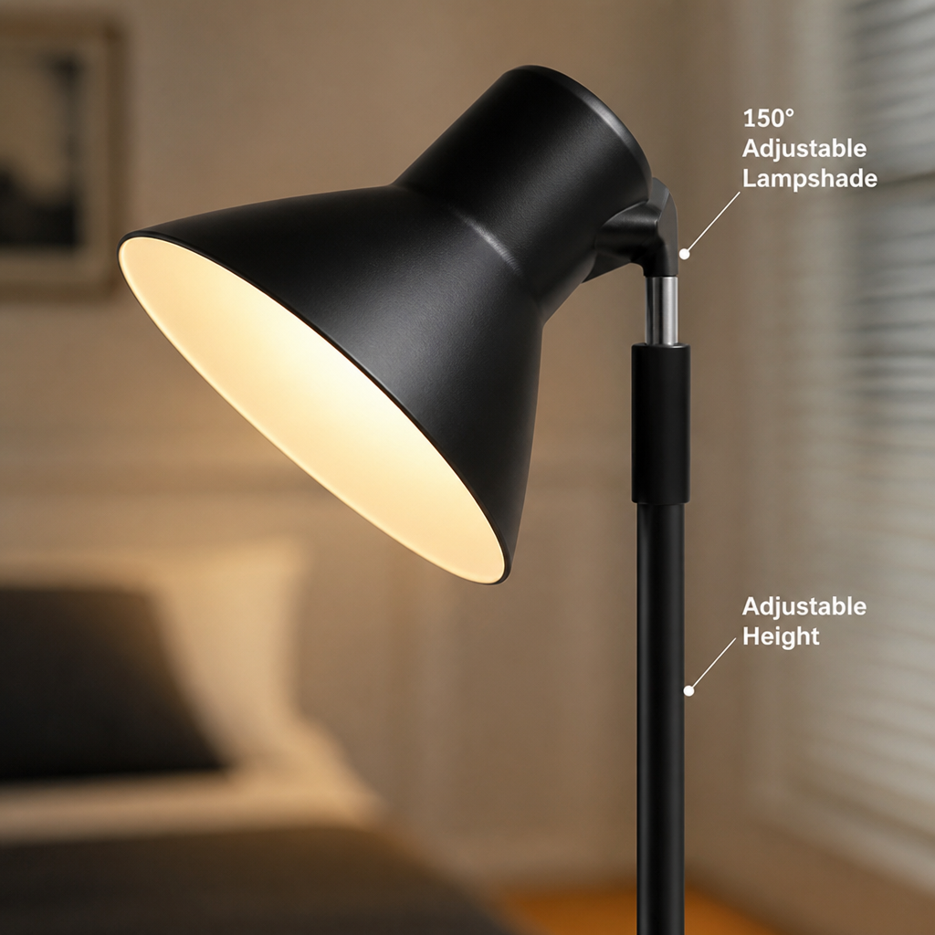 Minimalist Black Metal LED Corner Floor Lamp