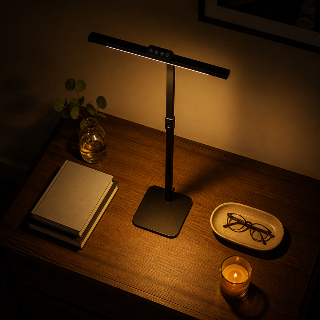 Minimalist Black Metal LED Multi-Head Desk Lamp