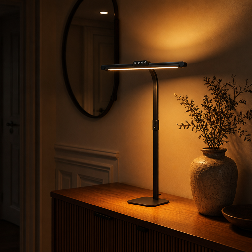 Minimalist Black Metal LED Multi-Head Desk Lamp