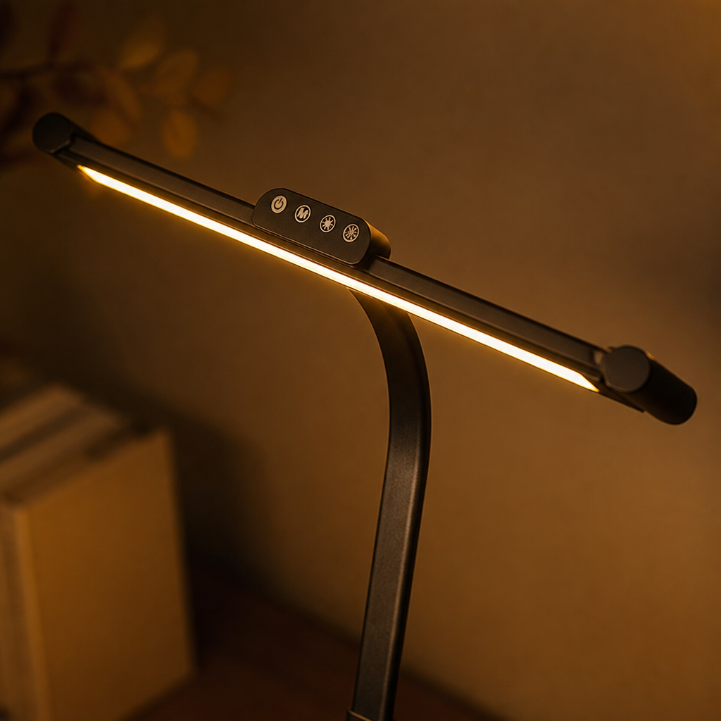 Minimalist Black Metal LED Multi-Head Desk Lamp