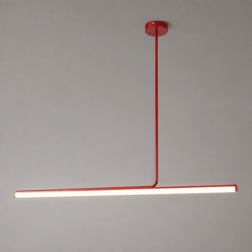 Minimalist Chrome LED Long Tube Pendant Light