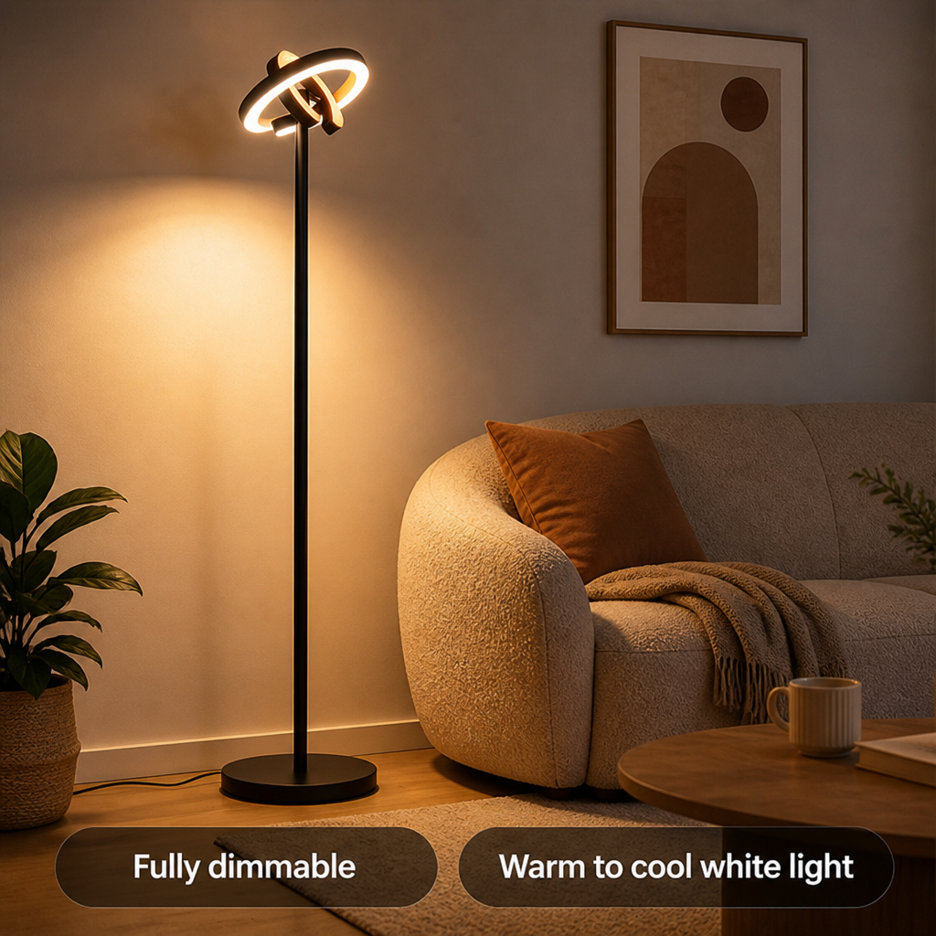 Minimalist Double-C LED Floor Lamp