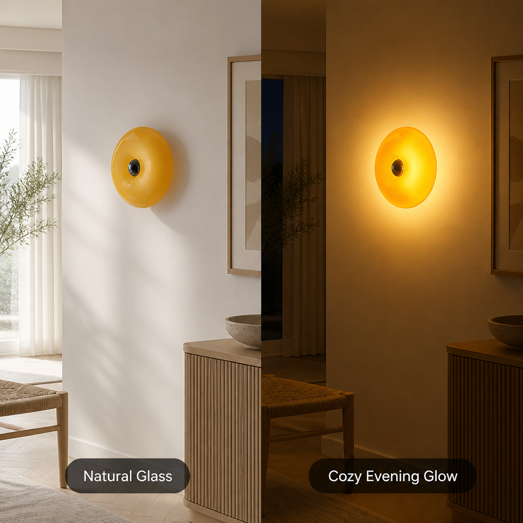 Minimalist Glass LED Donut Wall Sconce